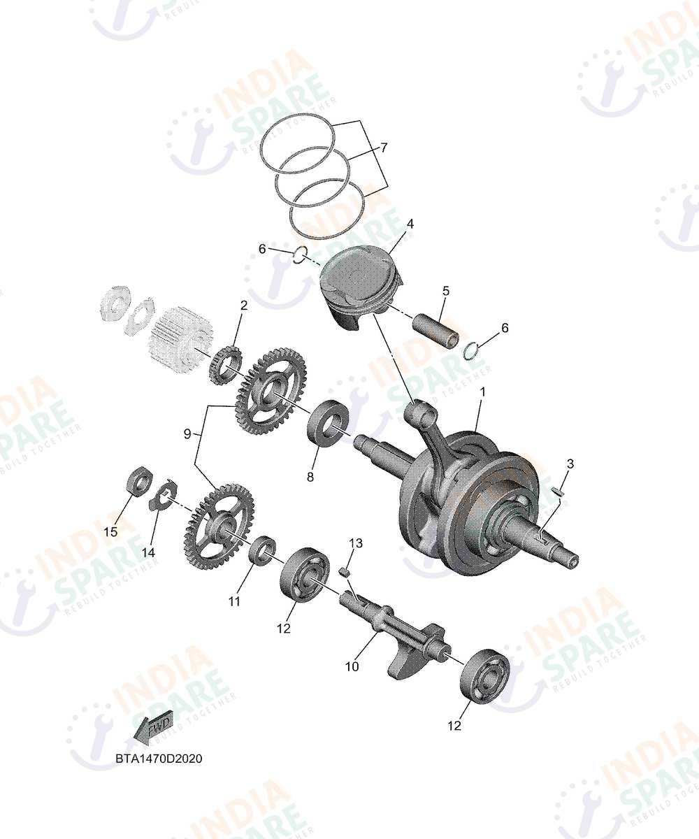 YAMAHA D921 R2 200CC Series CRANKSHAFT & PISTON